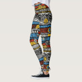 Psychedelische Retro-Farben Leggings (Links)