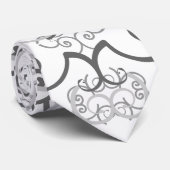 Psychedelische Retro-Grau-Krawatte Krawatte (Gerollt)