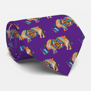 Psychedelische Rhinozeros Krawatte