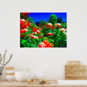 Psychedelische Rose Garden Poster (Küche)