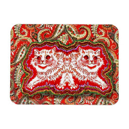 Psychedelische Rote Katzen (von Louis Wain) Magnet