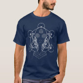 Psychedelische Sacred Geometry Alien UFO T-Shirt (Vorderseite)