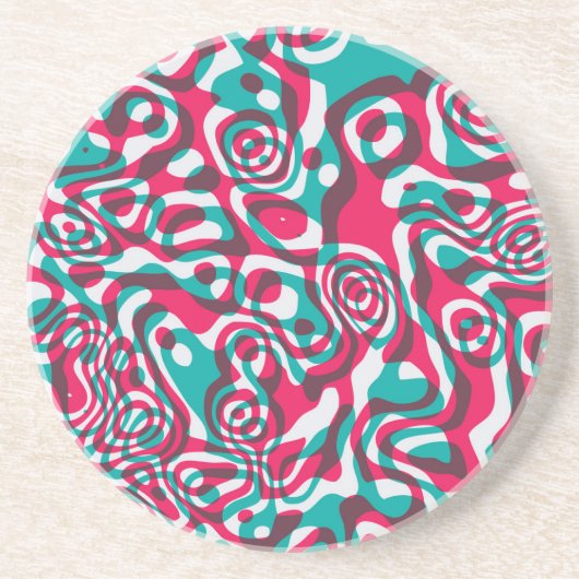 Psychedelische Säure Nahtlos Funky Hintergrund. Getränkeuntersetzer (Vorne)