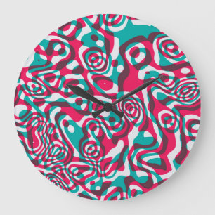 Psychedelische Säure Nahtlos Funky Hintergrund. Große Wanduhr