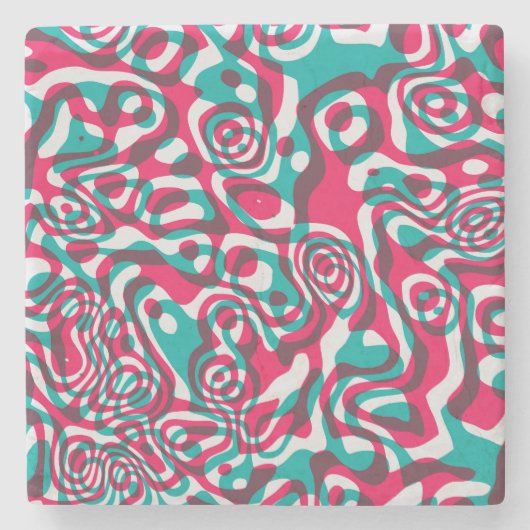Psychedelische Säure Nahtlos Funky Hintergrund. Steinuntersetzer (Vorderseite)