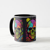 Psychedelische Schädelexplosion Tasse (Vorderseite Links)