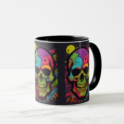 Psychedelische Schädelexplosion Tasse (VorderseiteRechts)