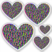 Psychedelische Schädelherzen Aufkleber (Vorderseite)