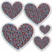 Psychedelische Schädelherzen Aufkleber (Vorderseite)