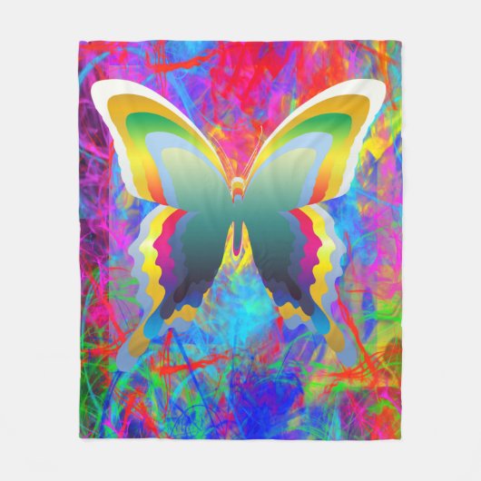 Psychedelische Schmetterlinge Fleece Blanket (Vorderseite)