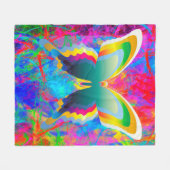 Psychedelische Schmetterlinge Fleece Blanket (Vorderseite (Horizontal))