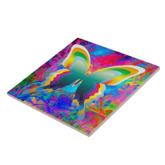 Psychedelische Schmetterlinge Fliese (Seite)