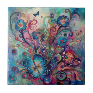Psychedelische Schmetterlinge Fliese