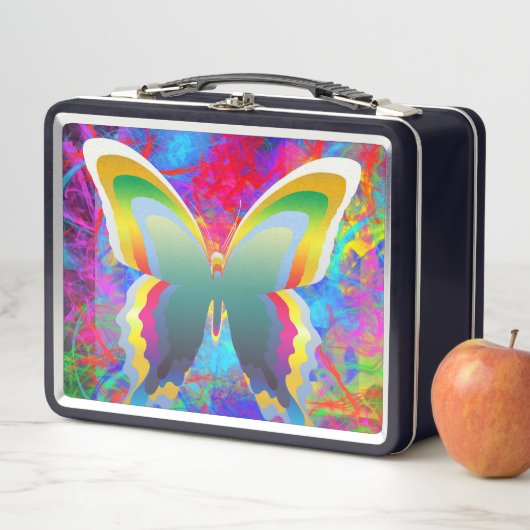 Psychedelische Schmetterlinge Metall Brotdose (Beispiel)