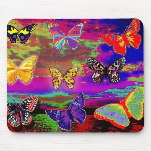 psychedelische Schmetterlinge Mousepad (Vorne)