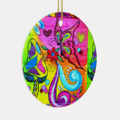 Psychedelische Schmetterlingsschmetterlingsschmuck Keramikornament (Rechts)