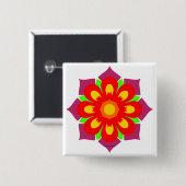 Psychedelische Schneeflocke Button (Vorne & Hinten)