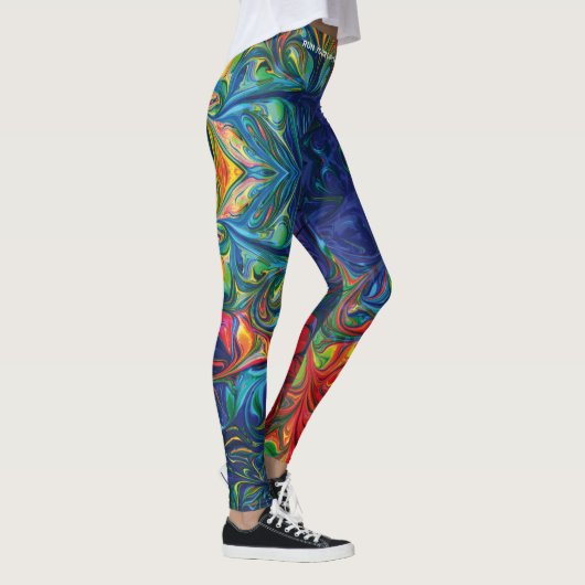 Psychedelische Schrift führt IHRE RACE-Custom aus Leggings (Rechts)