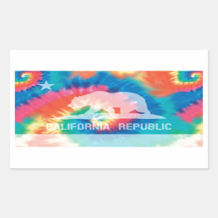 Psychedelische Seelen-Tie-Dye-Kalifornien-Republik Rechteckiger Aufkleber