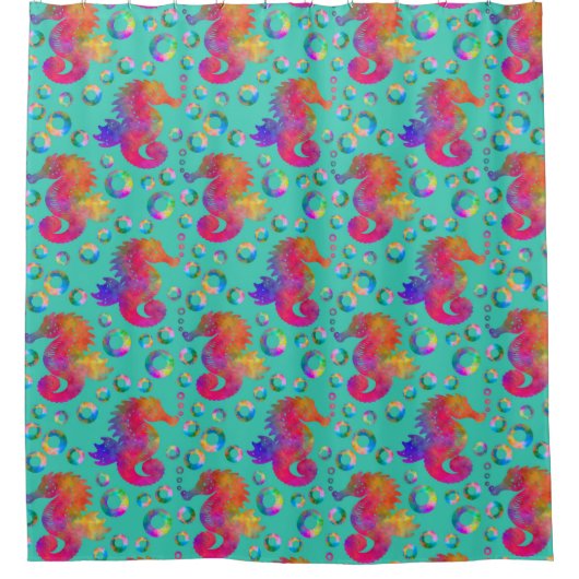 Psychedelische Seepferd Duschvorhang (Vorderseite)