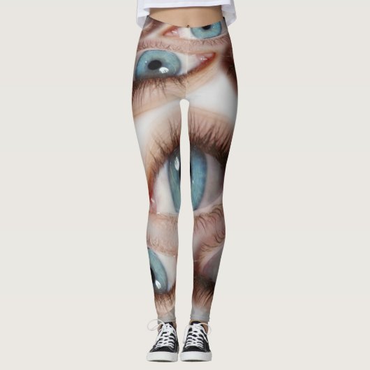 Psychedelische Sicht: Abstrakte AugenIllusion Leggings (Vorderseite)
