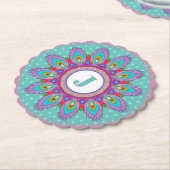 Psychedelische Sonderinitialen für runden Unterset Untersetzer (angewinkelt)