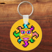 Psychedelische Sonne im Splendor-Schlüsselanhänger Schlüsselanhänger (Rückseite)