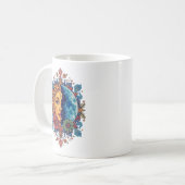 Psychedelische Sonne und Mond Boho-Blumenkunst Kaffeetasse (Vorderseite Links)