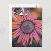 Psychedelische Sonnenblume neu Postkarte (Vorne/Hinten)
