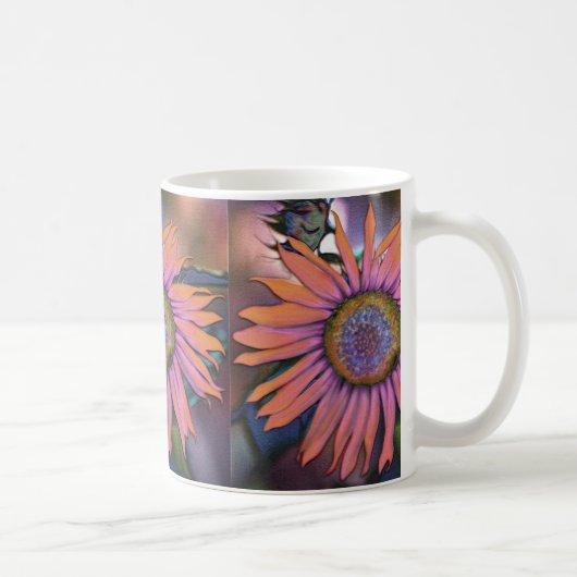 Psychedelische Sonnenblumenwraparound-Tasse Kaffeetasse (Rechts)