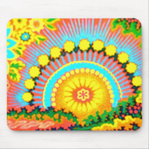Psychedelische Sonnenuntergangsechziger jahre Mousepad