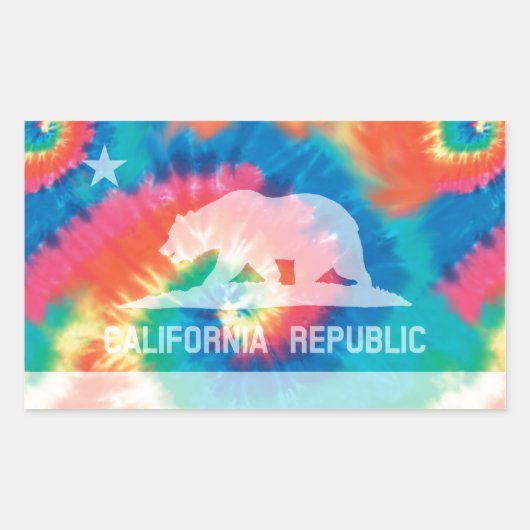 Psychedelische Soul Krawatte getaucht California R Rechteckiger Aufkleber (Vorderseite)