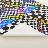 Psychedelische Speedway: Schachbrett-Flag-Drucktaf Sherpadecke (3/4)