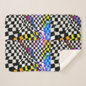 Psychedelische Speedway: Schachbrett-Flag-Drucktaf Sherpadecke (Vorderseite (Horizontal))