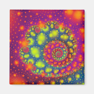 Psychedelische Spiral Neon Dekorative Abstrakte Ku Magnet