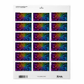 Psychedelische Spirale Fibonacci mehrfarbig Adressaufkleber (Vorne)