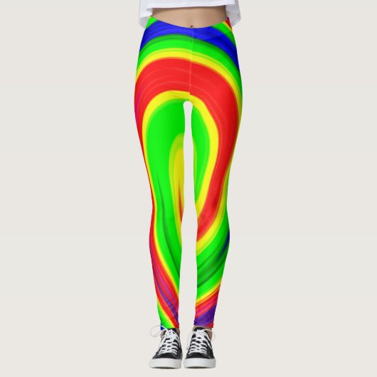 Psychedelische Spiralen Leggings (Vorderseite)