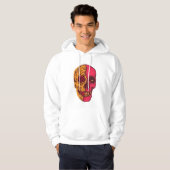 Psychedelische Split-Schädel-Kunst Hoodie (Vorne ganz)