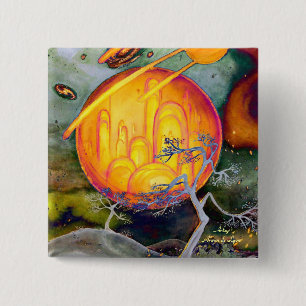 Psychedelische Stadt Button