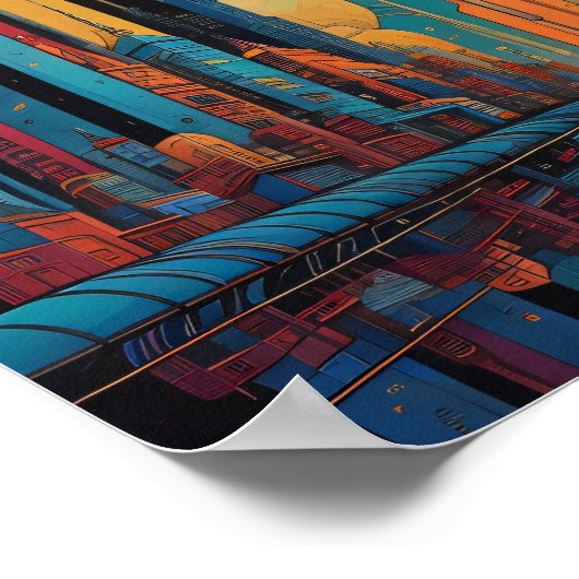 Psychedelische Stadt Poster (Ecke)