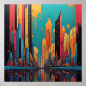 Psychedelische Stadt Poster (Vorne)