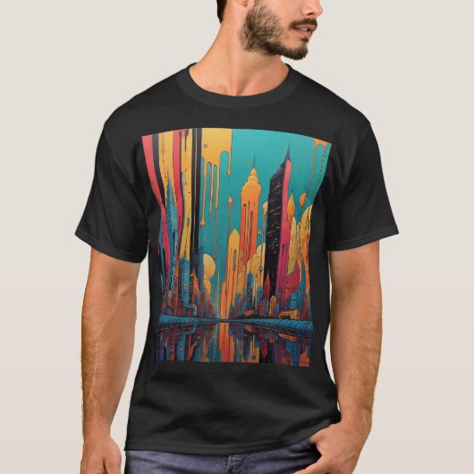 Psychedelische Stadt T-Shirt (Vorderseite)