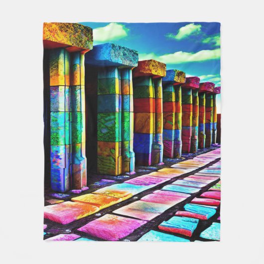 Psychedelische Steine Fleecedecke (Vorderseite)