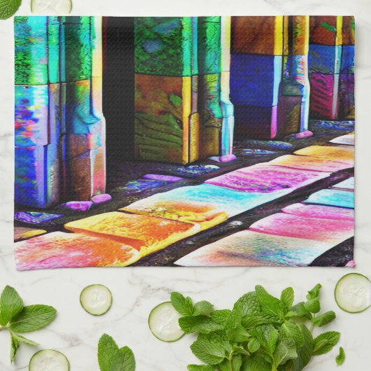 Psychedelische Steine Geschirrtuch (Gefaltet)