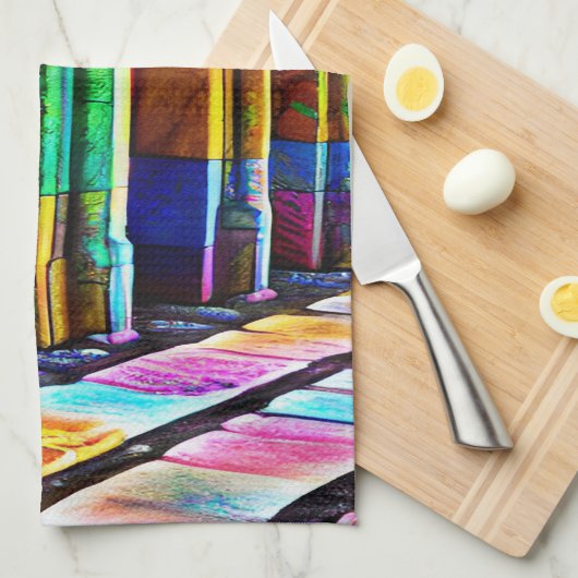 Psychedelische Steine Geschirrtuch (Viertel Falte)