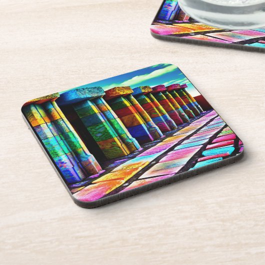 Psychedelische Steine Getränkeuntersetzer (Linke Seite)