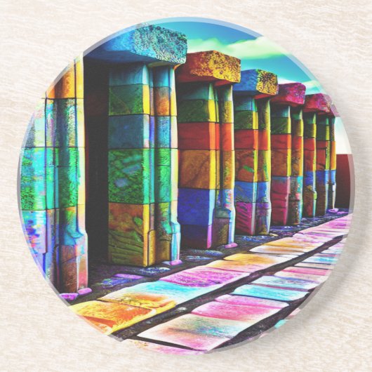 Psychedelische Steine Getränkeuntersetzer (Vorne)