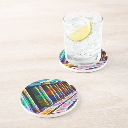 Psychedelische Steine Getränkeuntersetzer (Seite)