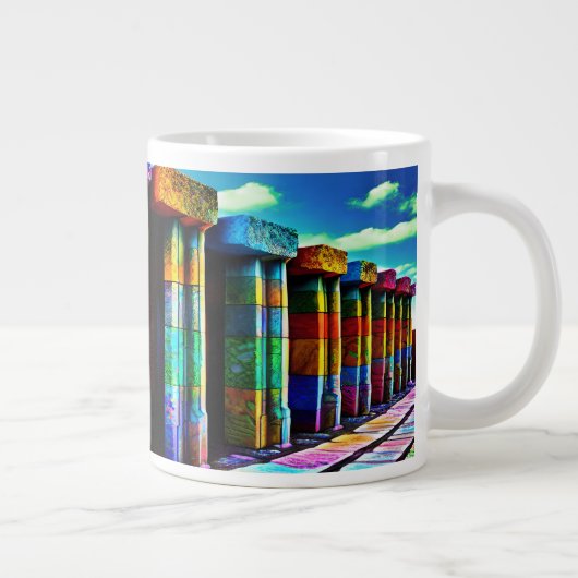 Psychedelische Steine Jumbo-Tasse (Rechts)