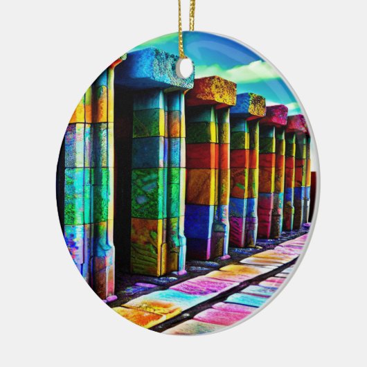 Psychedelische Steine Keramik Ornament (Links)